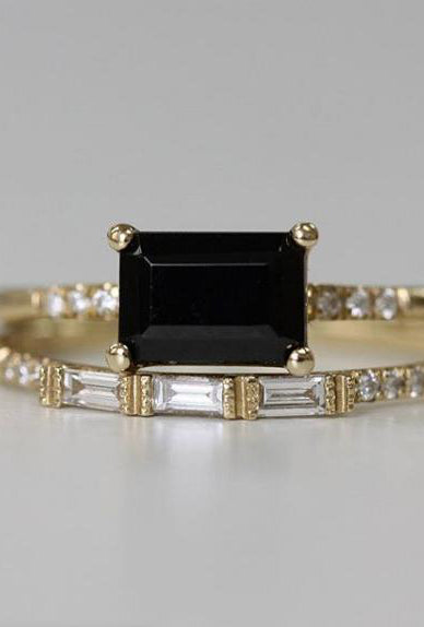 East West Onyx Equilibrium Ring