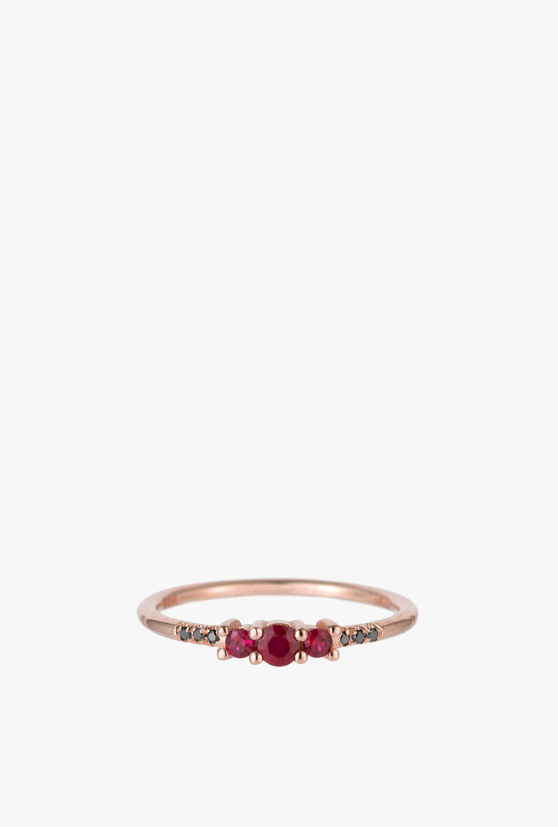 Ruby Trio Equilibrium Ring