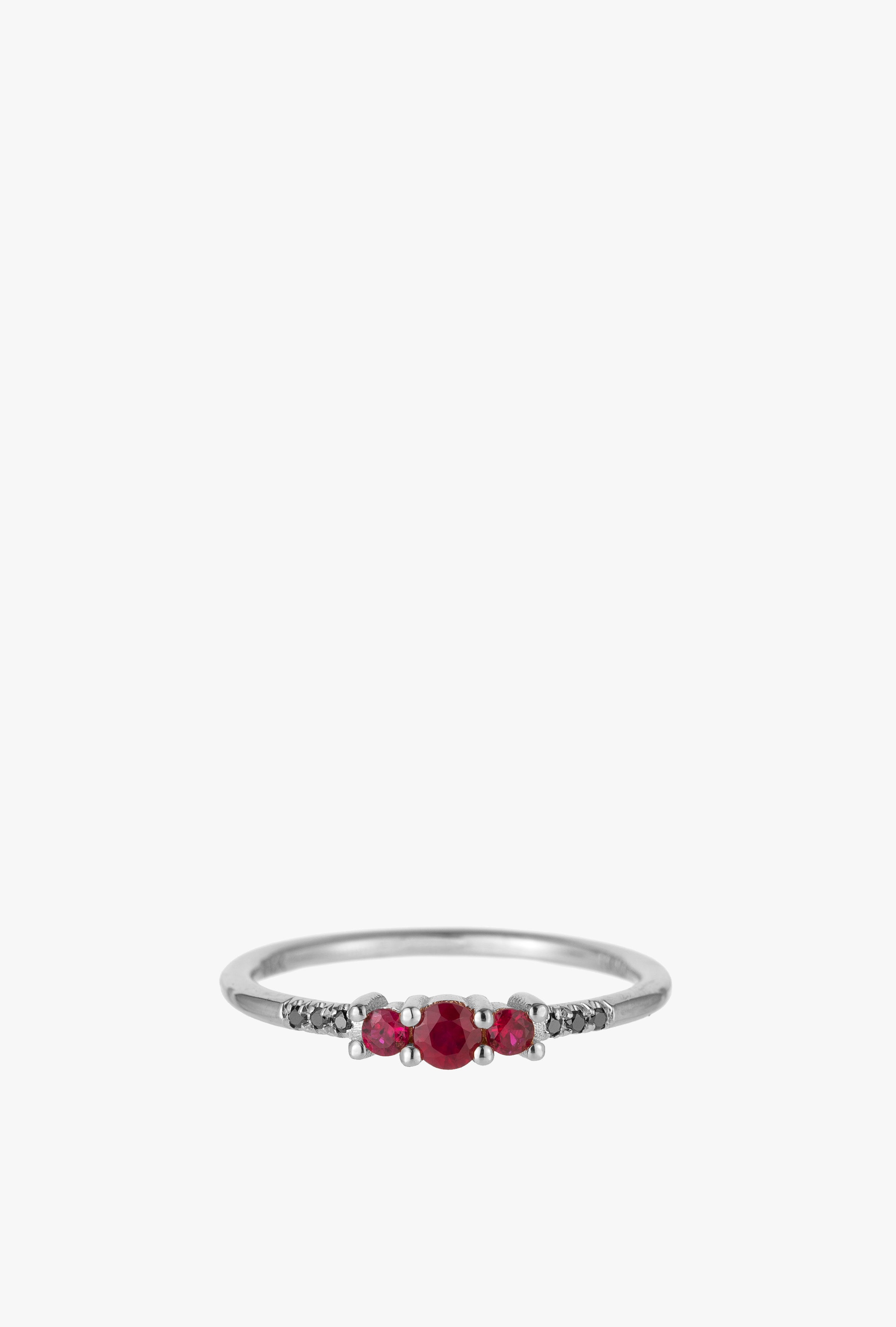 Ruby Trio Equilibrium Ring